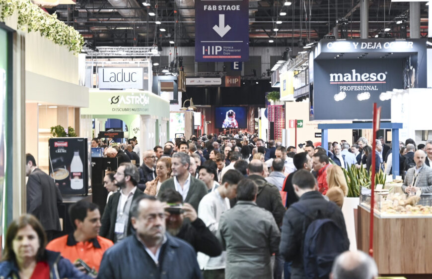 Vista general de HIP en Madrid con expositores en IFEMA